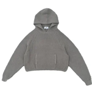 Knit Hoodie Vwoollo Grey