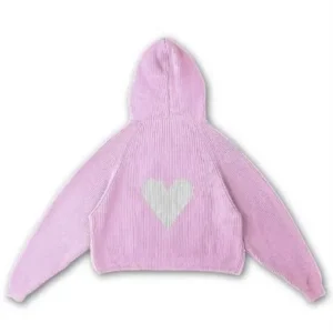 Oversized Knit Hoodie Vwoollo Pink